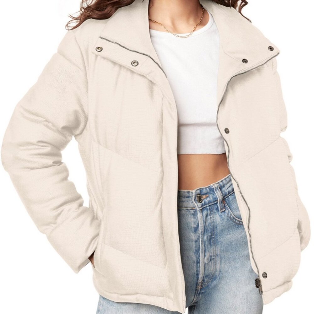 BB Dakota Answer My Layer Faux Leather Puffer Jacket